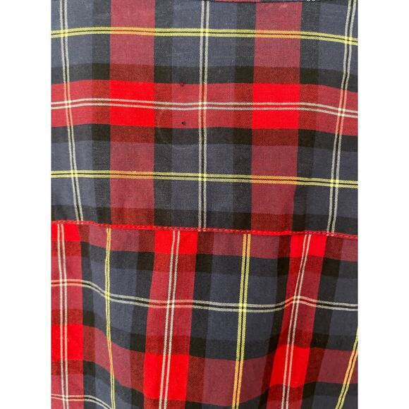 J. Crew Factory Red and Blue Plaid Button Up Shirt • Size XL ⬇️ - Picture 4 of 4